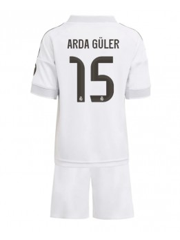Billige Real Madrid Arda Guler #15 Hjemmedraktsett Barn 2025-26 Kortermet (+ Korte bukser)